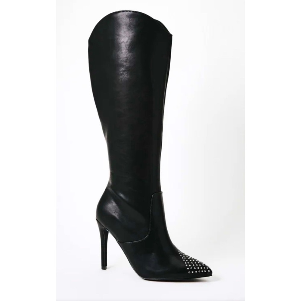 Y2K studded stiletto heel boots